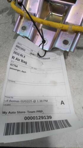 253-67754r Acura Passenger Right Air Bag Dash Fits 14-19 Rlx 369383