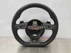 235.au1i14 Audi 14 2014 Rs5 Convertible Steering Wheel Black Leather Flat Bottom