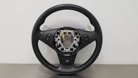 235.bm1u07 Bmw 07 M5 E60 Steering Wheel With Controls And Paddle Shift Black Leather