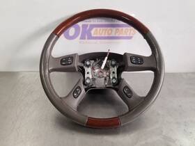 235.gm6c05 Cadillac 05 2005 Escalade Steering Wheel Gray Leather Woodgrain 235.gm6c05 Cadillac 05 2005 Escalade Steering Wheel Gray Leather Woodgrain
