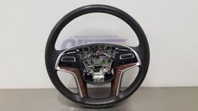 235.gm6c18 Cadillac 18 Escalade Luxury Steering Wheel Black Leather Woodgrain