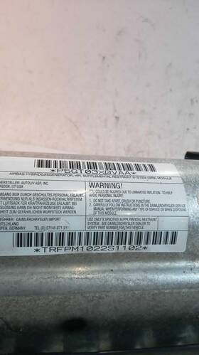 5gt03wl8aa Dodge Used Air Bag Fits 2002 Dakota Passenger Grade A 5gt03wl8aa Dodge Used Air Bag Fits 2002 Dakota Passenger Grade A