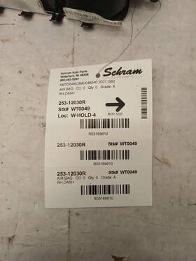 Genesis 253-12030r Passenger Right Air Bag Front Dash Fits 21-24 G80 3169610