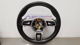 235.po1416 Porsche 16 Cayenne Steering Wheel With Controls And Paddle Shift Black Leather