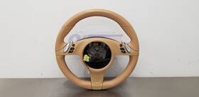 235.po1s14 Porsche 14 Boxster 981 Steering Wheel With Controls Tan Leather