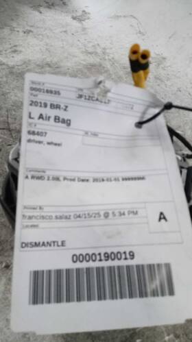 253-68407l Subaru Driver Left Air Bag Wheel Fits 17-20 Br-z 433688