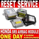 *for All* Honda Srs Airba Control Module Reset Service. Fixed Price $69.99.