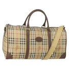Burberrys Nova Check Boston Bag Pvc Beige Gold Auth 155391. Fixed Price $343.84.