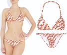 Diane Von Furstenberg Kaylin Mini Halo Buds Red Swimsuit Bikini Set. Fixed Price $110.00.