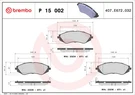 Brembo 15 002 Brake Pad Set, Disc For Baojun (sgmw), Buick (sgm), Chevrolet. Fixed Price $40.11.