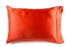 Yala Coral Orange Silk Charmeuse Standard Pillowcases - Pair. Fixed Price $115.00.