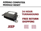 Jeep Srs Module 68425814AF 68360916AE Crash Data Clear Reset Service. Fixed Price $189.97.